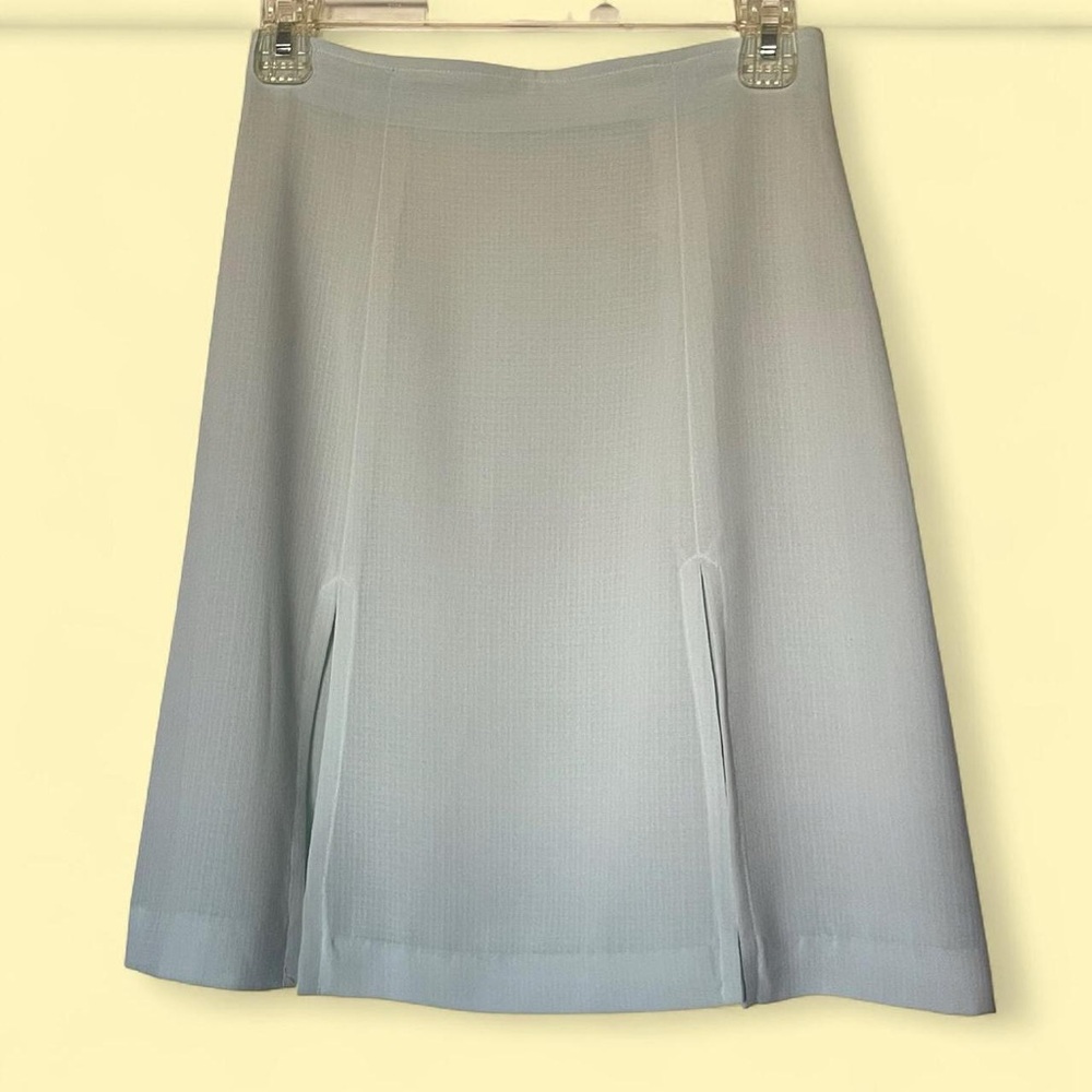 Mint A-Line Skirt with Front Slits
